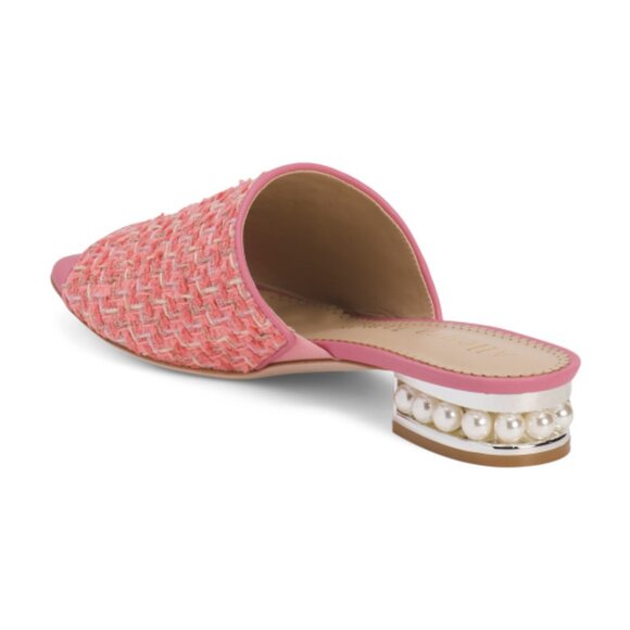 ALLEGRA JAMES Blanche Low Heel Sandals With Leather Trim - Picture 3 of 4